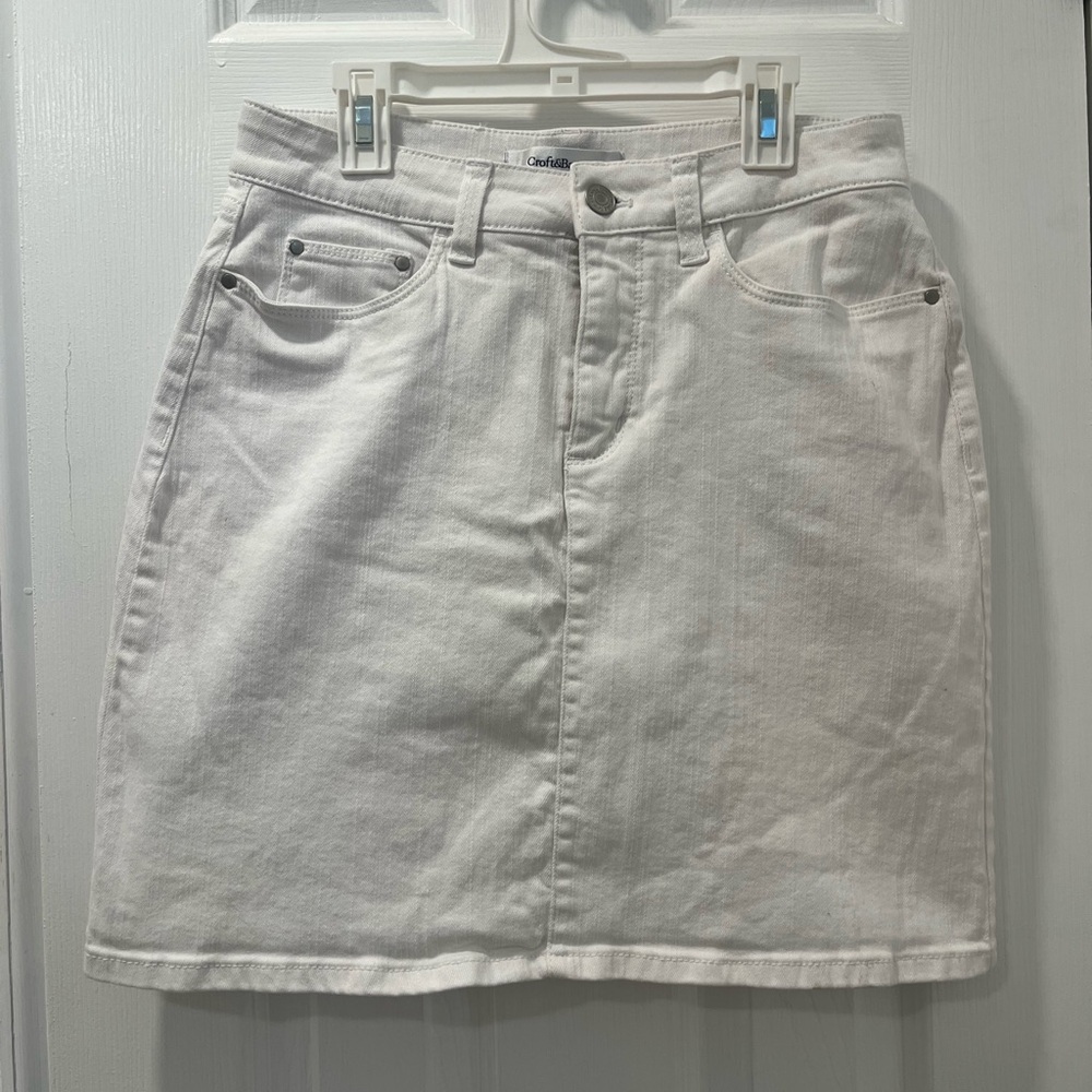 White Denim Stretch Jean Skirt from Croft & Barrow Size 4